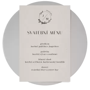Papírové svatební menu LOPY