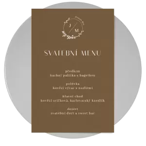 Papírové svatební menu LOPY