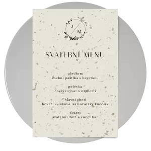 Papírové svatební menu LOPY