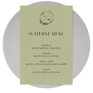 Papírové svatební menu LOPY