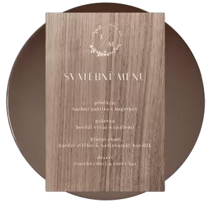 Dřevěné svatební menu LOPY