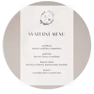 Plexi svatební menu LOPY