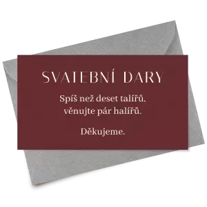 Papírová kartička dary MINA