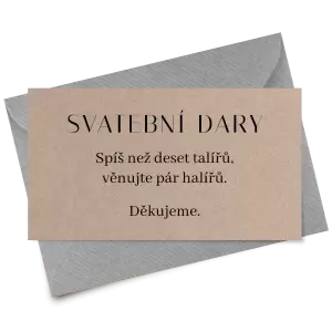 Papírová kartička dary MINA