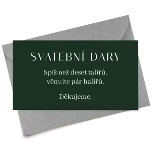 Papírová kartička dary MINA