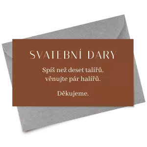 Papírová kartička dary MINA