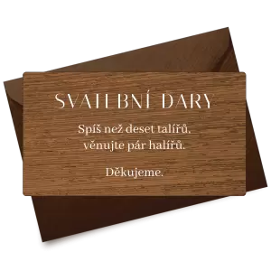 Dřevěná kartička dary MINA