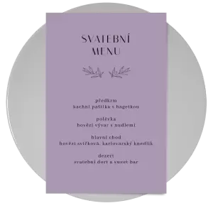Papírové svatební menu MINA