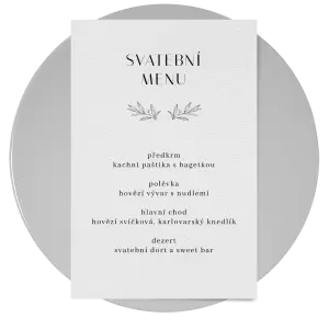 Papírové svatební menu MINA