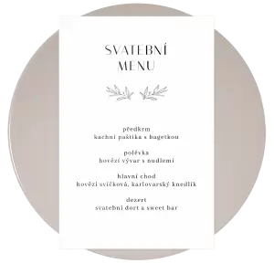 Plexi svatební menu MINA