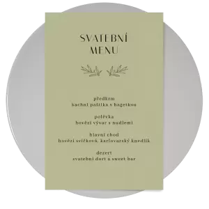Papírové svatební menu MINA