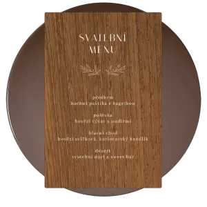 Dřevěné svatební menu MINA