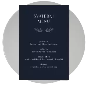 Papírové svatební menu MINA
