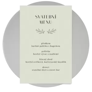 Papírové svatební menu MINA