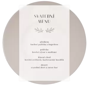 Plexi svatební menu MINA