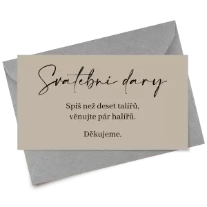 Papírová kartička dary EASY