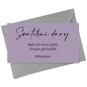 Papírová kartička dary EASY