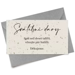 Papírová kartička dary EASY