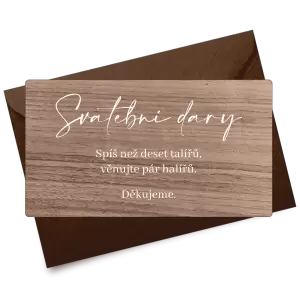 Dřevěná kartička dary EASY
