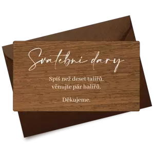 Dřevěná kartička dary EASY