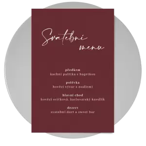 Papírové svatební menu EASY