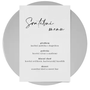 Papírové svatební menu EASY