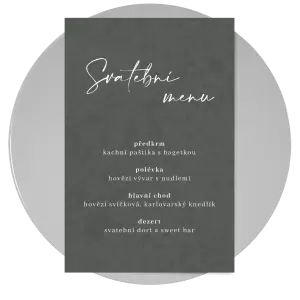 Papírové svatební menu EASY