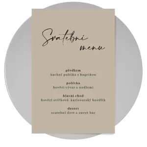 Papírové svatební menu EASY