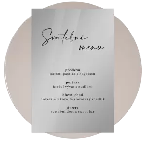 Plexi svatební menu EASY