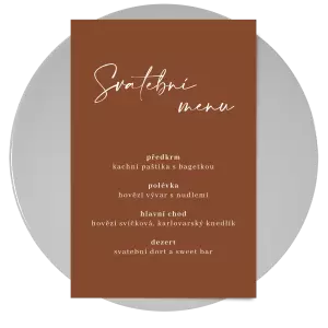 Papírové svatební menu EASY