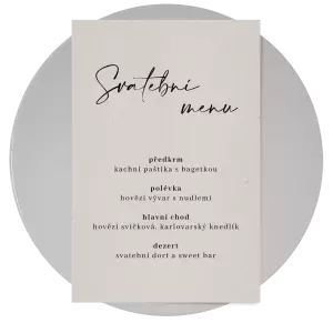 Papírové svatební menu EASY