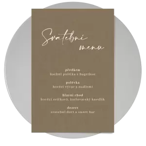 Papírové svatební menu EASY