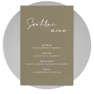 Papírové svatební menu EASY