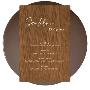 Dřevěné svatební menu EASY