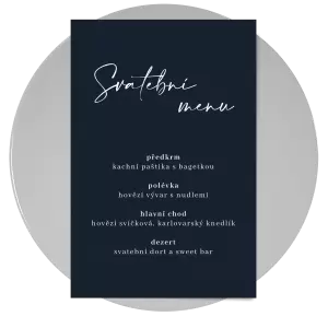 Papírové svatební menu EASY