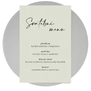 Papírové svatební menu EASY