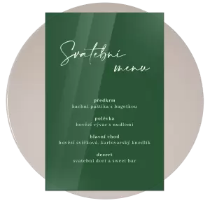 Plexi svatební menu EASY