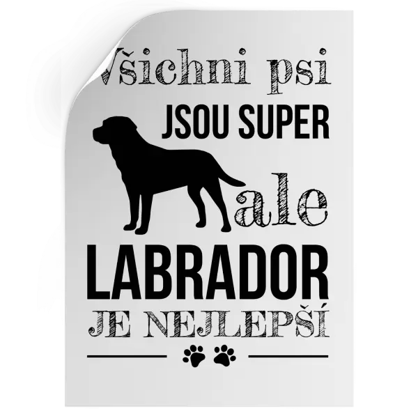 Samolepka Labrador je nejlepší