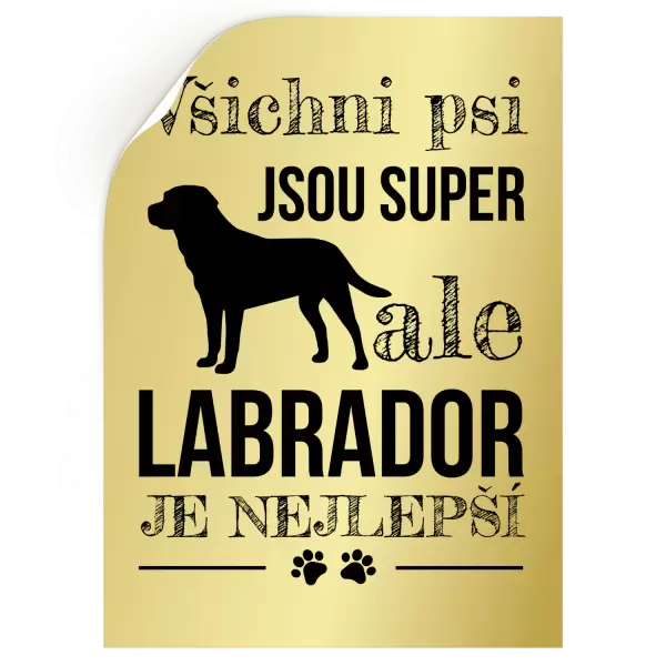 Samolepka Labrador je nejlepší