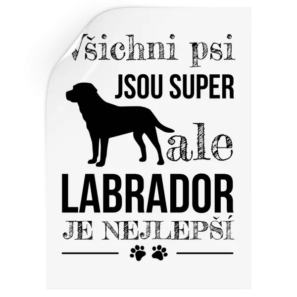 Samolepka Labrador je nejlepší