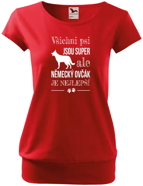 Dámské tričko Německý ovčák je nejlepší