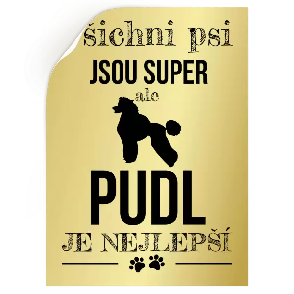 Samolepka Pudl je nejlepší
