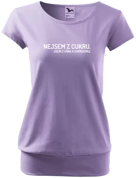 Dámské tričko Nejsem z cukru. Jsem z vína a sarkasmu.