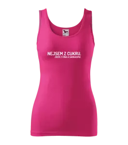 Dámské tílko Nejsem z cukru. Jsem z vína a sarkasmu.