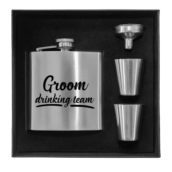 Ploskačka v krabičke Groom drinking team