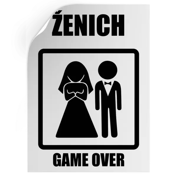 Samolepka Game over  - ženich