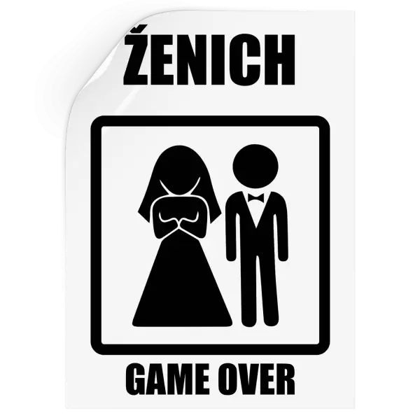 Samolepka Game over  - ženich