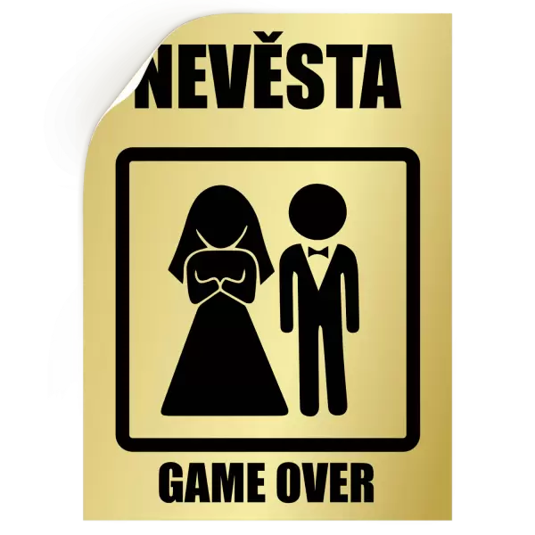 Samolepka Game over - nevěsta