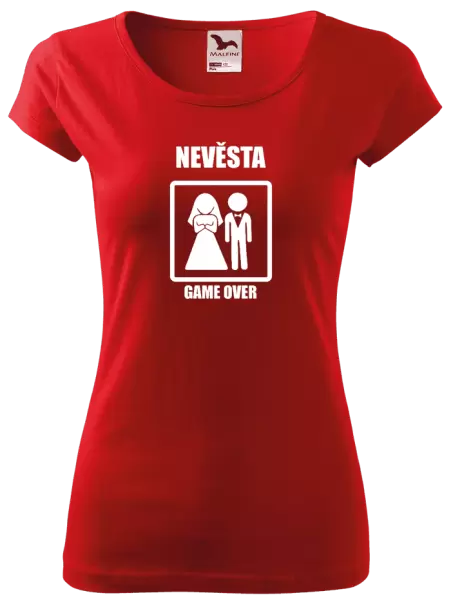 Dámské tričko Game over - nevěsta