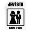 Samolepka Game over - nevěsta
